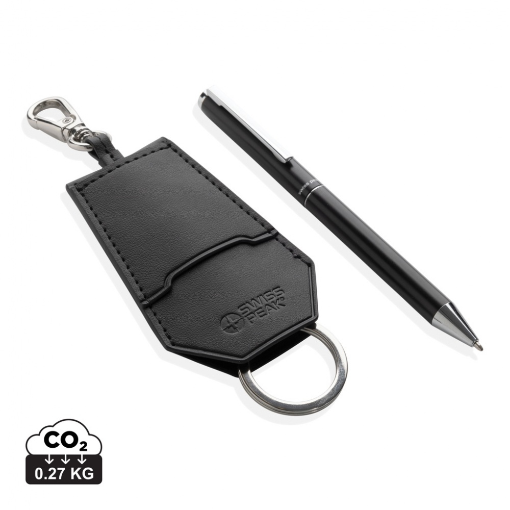 Logotrade promotional merchandise image of: SP Tula RCS certified recycled PU key holder and pen set