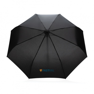 Logo trade promotional item photo of: 21" Impact AWARE™ RPET 190T bamboo auto open/close umbrella