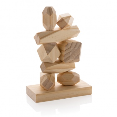 Logotrade promotional merchandise photo of: Ukiyo Crios wooden balancing rocks in pouch