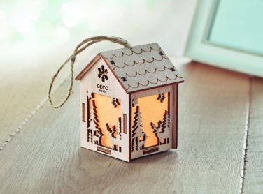 Logo trade promotional gift photo of: MDF house with light