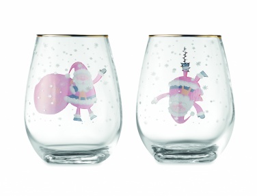 Logo trade promotional products image of: Set of 2 Christmas glasses