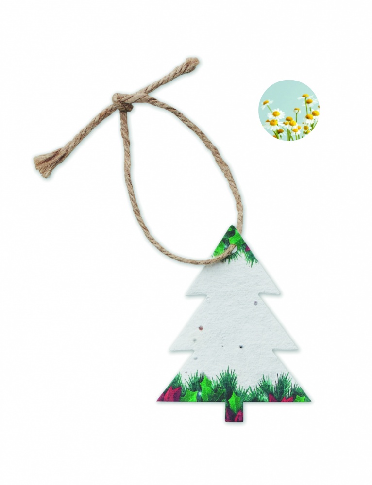 Logo trade corporate gifts image of: Seed paper Xmas ornament