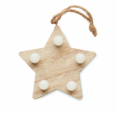 Logo trade business gift photo of: Wooden weed star with lights