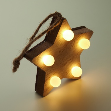 Logotrade advertising product image of: Wooden weed star with lights