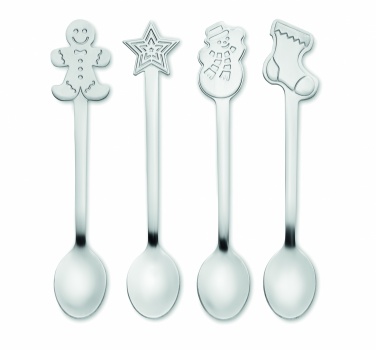 Logotrade business gift image of: Set of 4 Christmas tea spoon