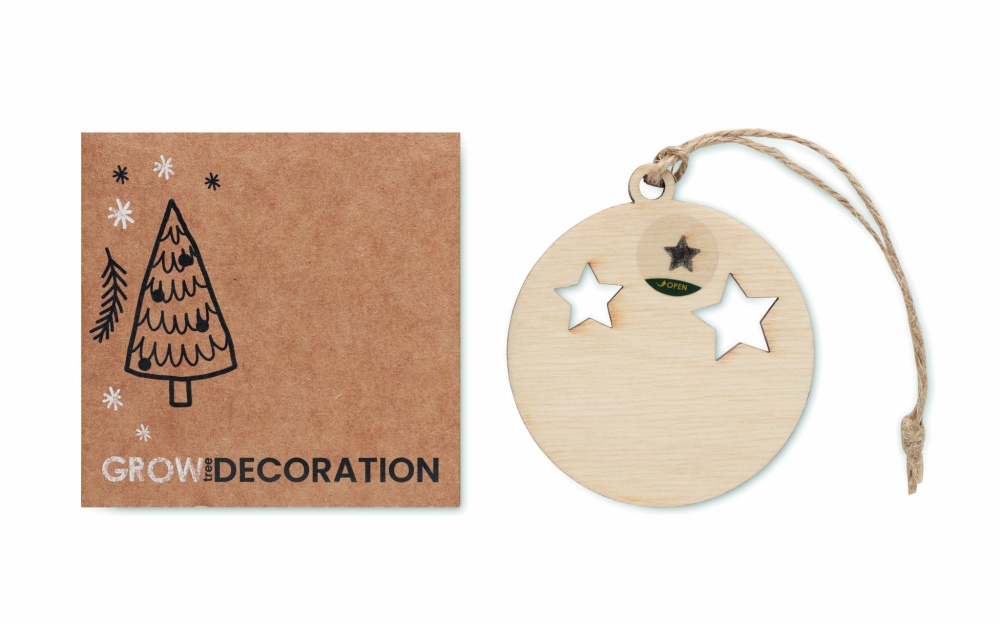 Logotrade promotional product picture of: Wooden bauble shape hanger