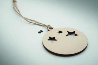 Logo trade advertising products picture of: Wooden bauble shape hanger