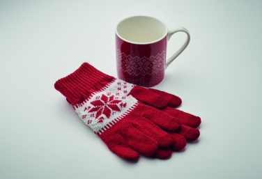 Logo trade promotional items image of: Winter gift mug and gloves set