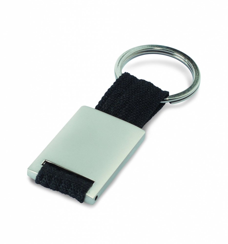 Logo trade promotional giveaways picture of: Metal rectangular key ring Espoo