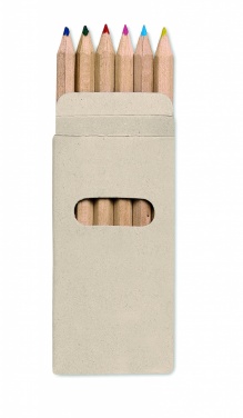 Logo trade advertising products image of: 6 coloured pencils in box