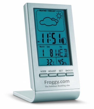 Logotrade promotional gift image of: Weather station with blue LCD
