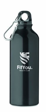 Logotrade business gift image of: 500 ml single-walled water bottle made of recycled aluminum with a carabiner