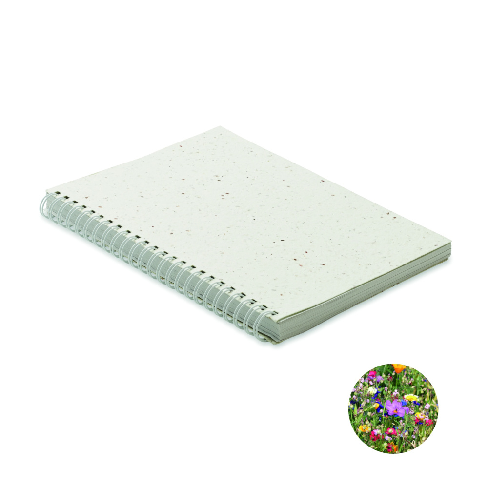Logo trade promotional giveaways image of: A5 seed paper cover notebook