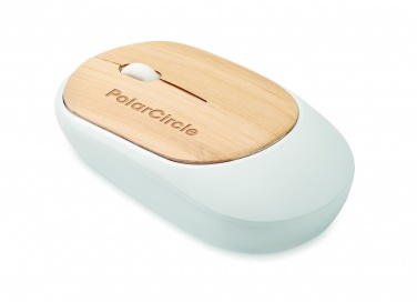 Logo trade business gifts image of: Wireless mouse in bamboo