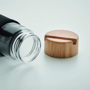 Logo trade promotional gifts picture of: Glass bottle bamboo lid 600ml