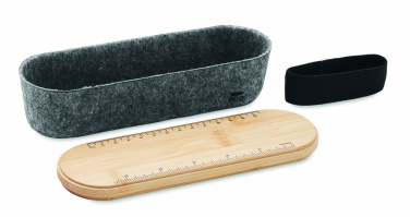 Logo trade promotional gifts image of: RPET felt pencil case with lid