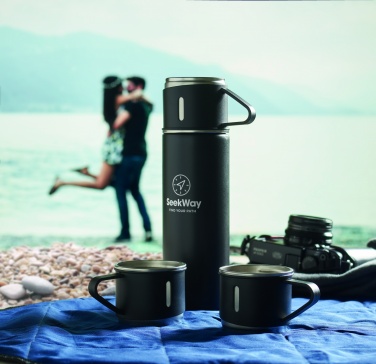 Logo trade promotional merchandise photo of: Double wall bottle and cup set