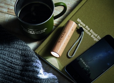 Logo trade promotional giveaway photo of: Beech wood rechargeable torch