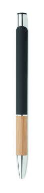 Logo trade promotional products picture of: Ballpoint pen made of aluminum with a bamboo grip