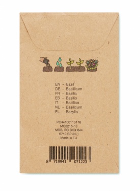 Logo trade promotional items image of: Basil seeds in craft envelope