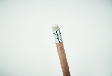 Logo trade advertising products image of: Natural pencil with eraser