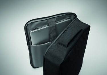 Logotrade promotional giveaway picture of: A safe 15-inch laptop backpack made of 300D RPET with a 210D RPET lining and customizable printing.