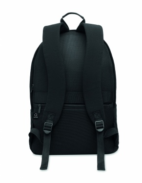 Logotrade promotional merchandise image of: A 15-inch laptop backpack made of recycled pre-consumer cotton and recycled polyester with customizable printing.