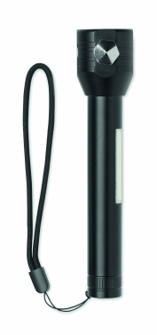 Logo trade promotional products image of: 3-in-1 aluminum flashlight with an emergency hammer and seatbelt cutter, customizable with printing