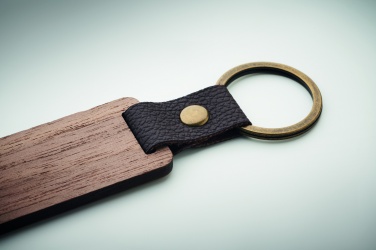 Logo trade advertising product photo of: Key ring in walnut and PU Kokkola