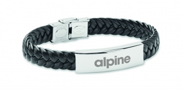 Logo trade promotional gifts image of: Braided faux leather bracelet