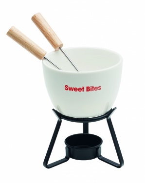 Logo trade promotional merchandise image of: Ceramic fondue set 240 ml