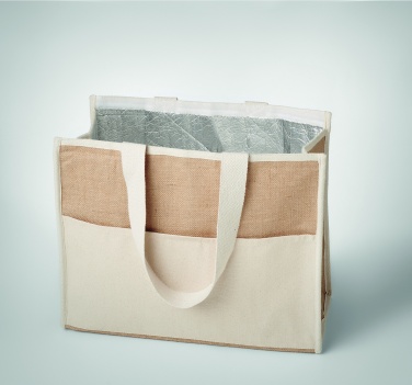 Logo trade promotional item photo of: Jute and canvas cooler bag