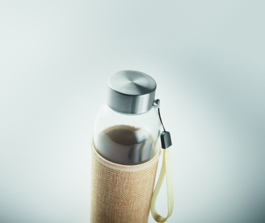 Logo trade business gifts image of: Glass bottle in pouch 500ml