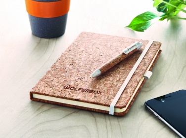 Logotrade business gift image of: A5 cork notebook with pen