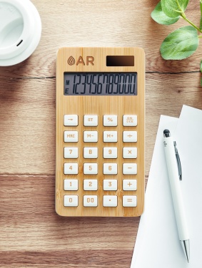 Logo trade advertising product photo of: 12 digit bamboo calculator