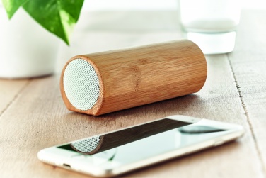 Logo trade promotional item photo of: Wireless bamboo speaker 2x5W