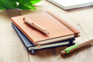 Logo trade promotional giveaways image of: Recycled Leather A5 notebook