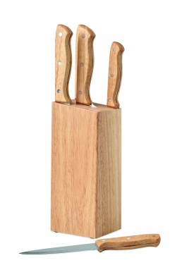 Logo trade advertising product photo of: 5 piece knife set in base