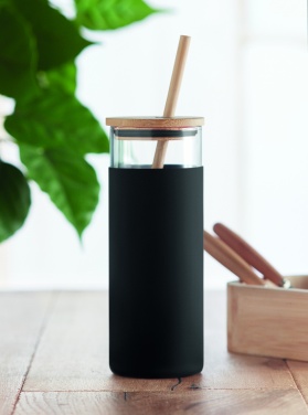 Logotrade promotional merchandise image of: Glass tumbler 450ml bamboo lid