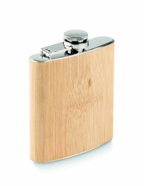 Logotrade promotional merchandise photo of: Bamboo slim hip flask 170ml