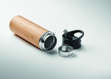Logo trade promotional merchandise photo of: Double wall bamboo flask 450ml