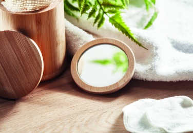 Logotrade promotional merchandise image of: Bamboo make-up mirror