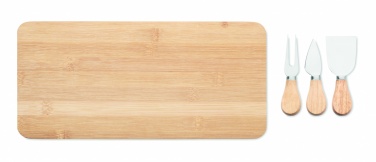 Logo trade promotional gift photo of: Bamboo Cheese board set Leipzig