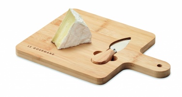 Logo trade promotional merchandise picture of: Cheese board set in bamboo Bremen