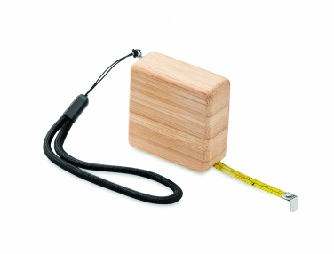 Logo trade promotional products image of: Measuring tape in bamboo 1m