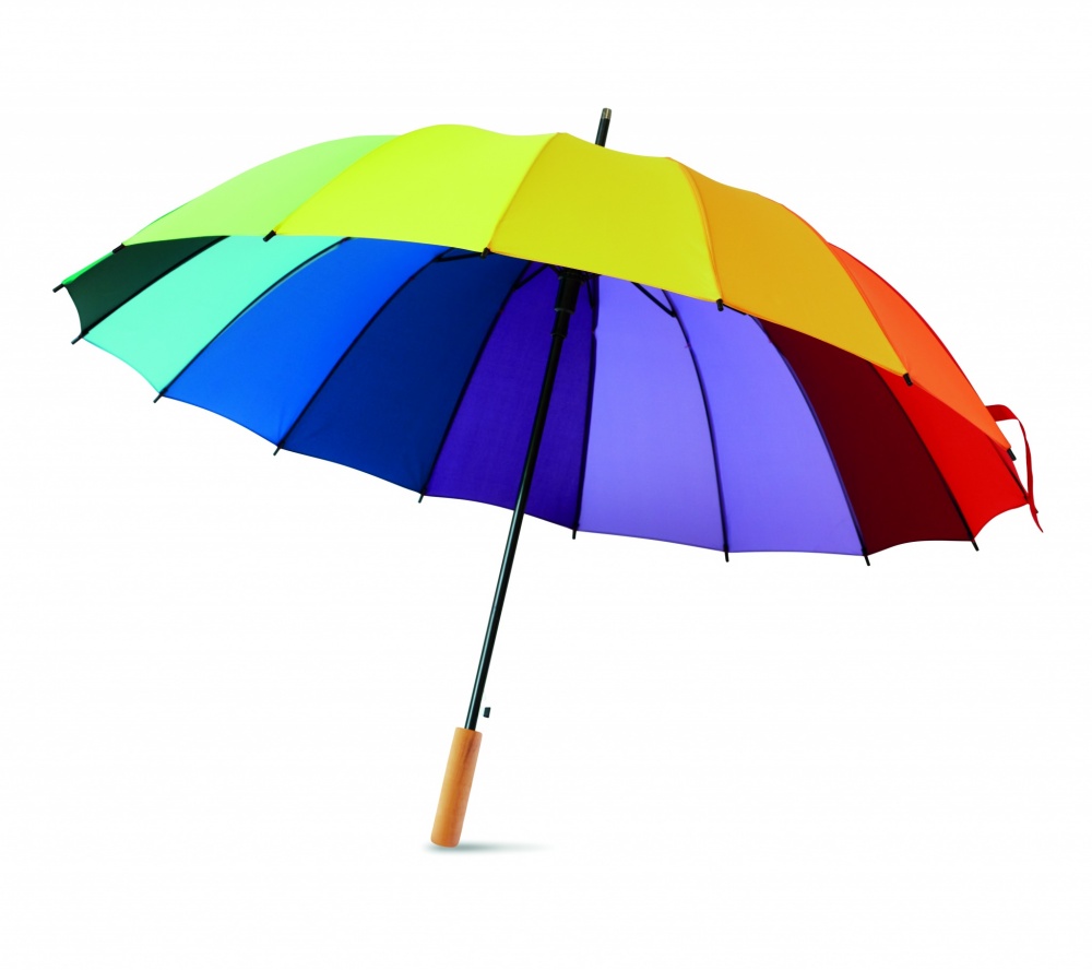Logo trade business gift photo of: 27 inch rainbow umbrella