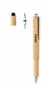 Logotrade promotional giveaway image of: Spirit level pen in bamboo