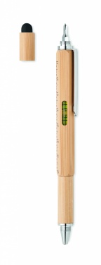Logotrade corporate gift image of: Spirit level pen in bamboo