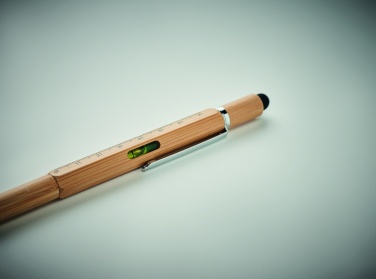 Logo trade promotional product photo of: Spirit level pen in bamboo