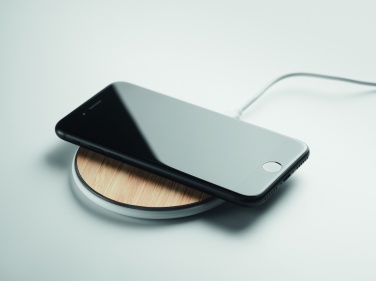 Logo trade promotional giveaways image of: Bamboo wireless charger 10W
